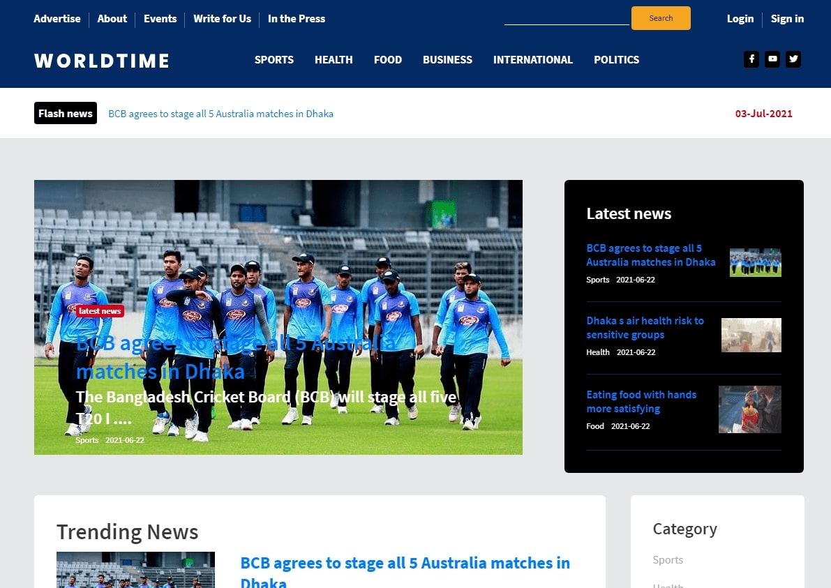 [Image description]: Website developed by Sapnil Suad, full stack web developer in Bangladesh